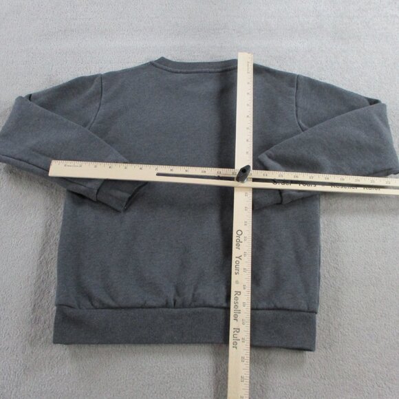 VERSACE Kids Logo Sweatshirt Size 12a Gray Logo Applique Fleece Sweater Crewneck - Picture 9 of 12